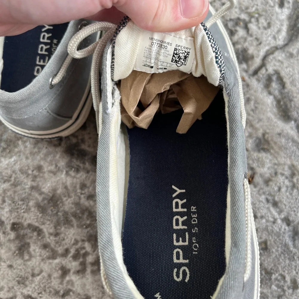 Sperry Top-Sider Bahama Mens Grey Canvas Boat Shoes Sneakers 0772830 Size 9